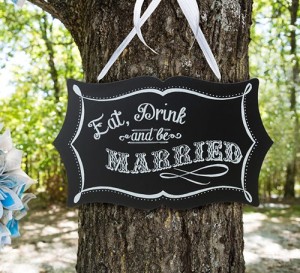 Eat Drink & Get Married Chalkboard Style Sign
