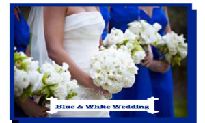 blue and white wedding