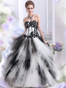 Black and White Gothic Wedding Dress